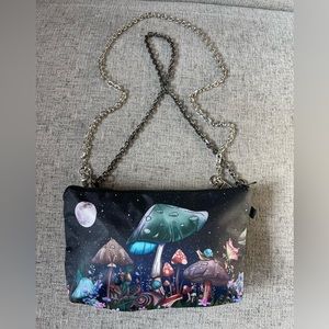 Moon mushroom snail bag with crossbody Chain strap mini purse cosmic boho clutch
